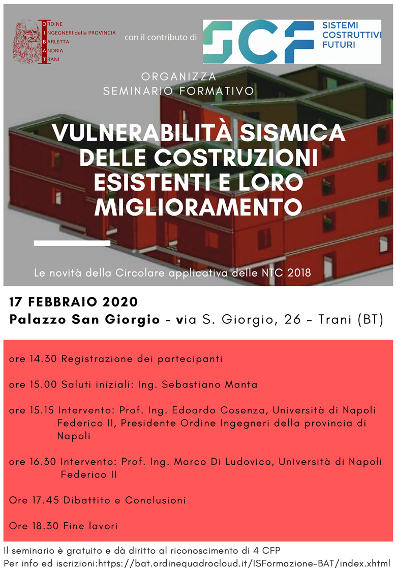 VULNERABILITÀ SISMICA DELLE COSTRUZIONI ESISTENTI E LORO MIGLIORAMENTO VULNERABILITÀ SISMICA DELLE COSTRUZIONI ESISTENTI E LORO MIGLIORAMENTO